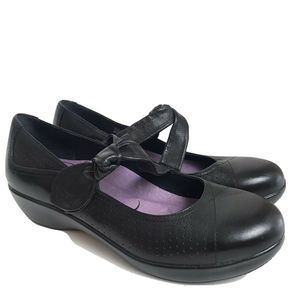 Dansko Black Maryjane Leather Clogs